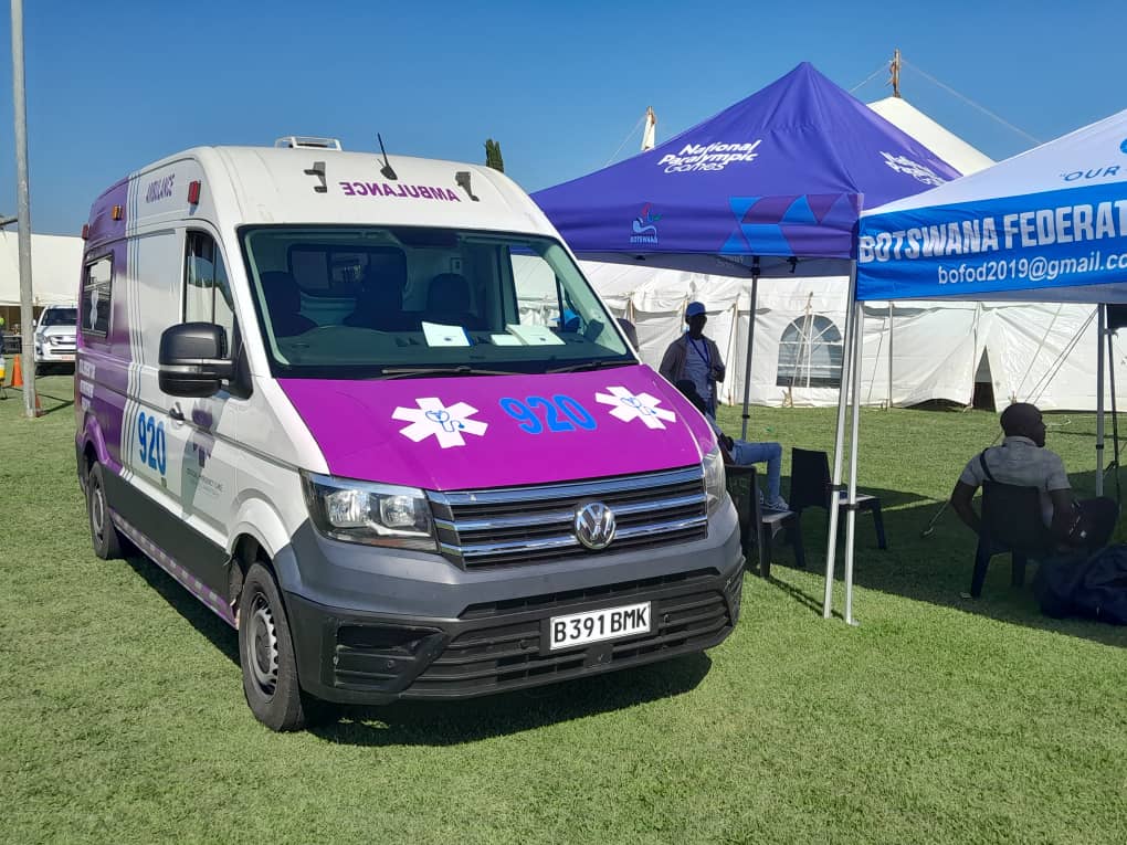 Critical Emergency Care VW Crafter ambulance on standby at the National Paralympic Games